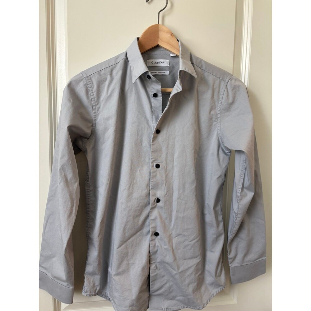 Calvin Klein Youth Slim Fit Button Down Dress Shirt Size 14